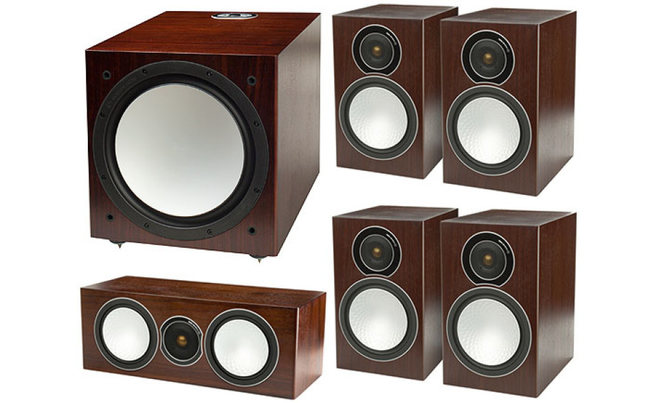 Monitor Audio Silver 100/100/centre150/W12 set 5.1 walnut