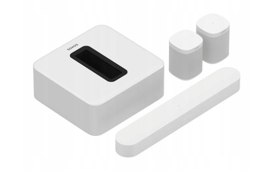 Sonos 5.1. Sonos Beam G2, Sub & One SL White