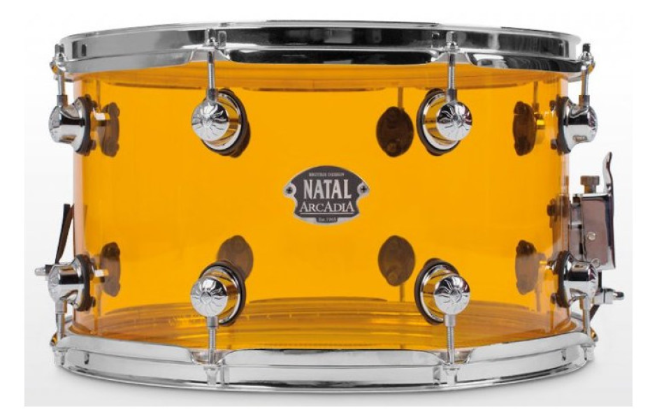 NATAL DRUMS ARCADIA ACRYLIC SNARE DRUM TRANSPARENT ORANGE