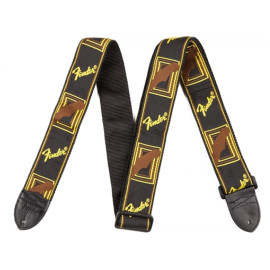 FENDER 2 MONOGRAMMED BLACK/YELLOW/BROWN STRAP