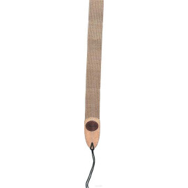 FENDER GUITAR STRAP COTTON LEATHER OVAL W LOGO TAN