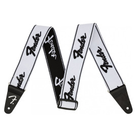 FENDER WEIGHLESS 2'' RUNNING LOGO STRAP WHITE/BLACK