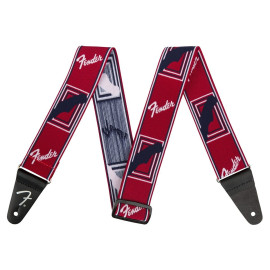 FENDER 2" WEIGHLESS MONOGRAMMED STRAP RED/WHITE/BLUE