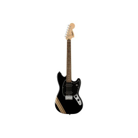 SQUIER by FENDER BULLET MUSTANG FSR HH BLACK w/COMPETITION STRIPES