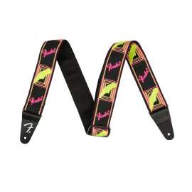 FENDER STRAP NEON MONOGRAMMED YELLOW PINK