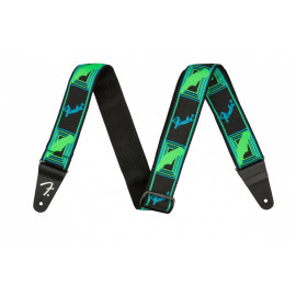 FENDER STRAP NEON MONOGRAMMED GREEN BLUE