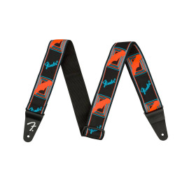 FENDER STRAP NEON MONOGRAMMED BLUE ORANGE