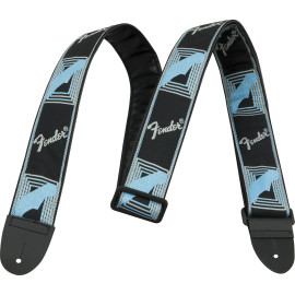 Fender 2" MONOGRAMMED BLACK/LIGHT GREY/MEDIUM BLUE STRAP