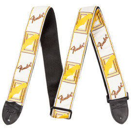 FENDER 2 MONOGRAMMED WHITE BROWN YELLOW STRAP