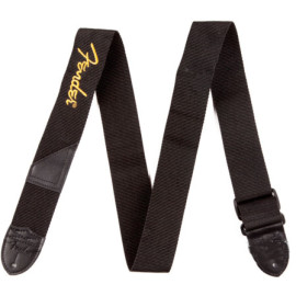 FENDER STRAP 2 BLACK YELLOW LOGO