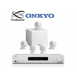 Onkyo TX-L50 White + set 5.1 Cabasse Eole 3 5.1 System WS Glossy White