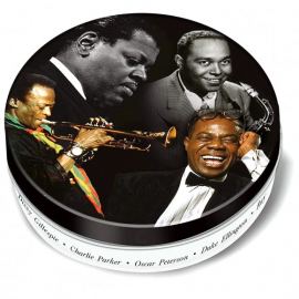 Retro Musique Jazz Legends - 8 Pieces Coaster Set With Real Vinyl Coasters