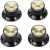 GIBSON TOP HAT KNOBS w/GOLD METAL INSERT BLACK 4 pcs.