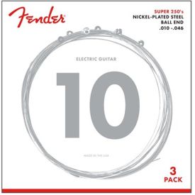 FENDER SUPER 250R NICKEL-PLATED STEEL GUITAR STRINGS 3 PACK