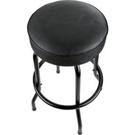 FENDER 30" EMBOSSED BLACK LOGO BARSTOOL, BLACK