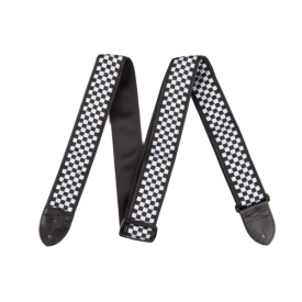 FENDER 2' NYLON CHECKER BOARD STRAP BLACK/WHITE