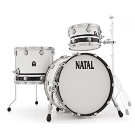 NATAL DRUMS CAFE RACER PIANO WHITE BLACK SPARKLE DOUBLE SPLIT