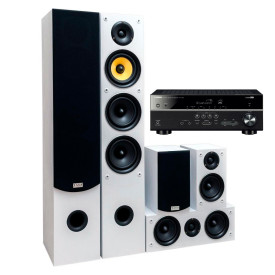 Yamaha RX-V385 + set 5.0 Taga Harmony TAV–506 v.2 White