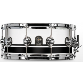 NATAL DRUMS CAFE RACER SNARE 14x6.5 PIANO WHITE BLACK SPARKLE DOUBLE SPLIT