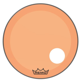 REMO POWERSTROKE3 22" COLORTONE ORANGE WITH 5" OFFSET HOLE