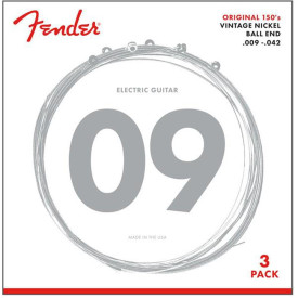 FENDER ORIGINAL 150'S 009-.042 PURE NICKEL GUITAR STRINGS - 3 PACK