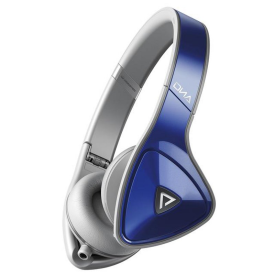 Monster DNA Neon On-Ear Headphones Cobalt Blue Over Light Grey