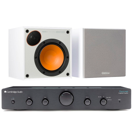 Cambridge Audio Topaz AM5 Black + Monitor Audio Monitor 50 White