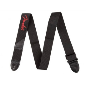 FENDER STRAP 2 BLACK RED LOGO