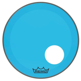 REMO POWERSTROKE3 22" COLORTONE BLUE WITH 5" OFFSET HOLE