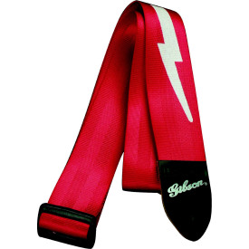 Gibson ASGSBL-20 LIGHTNING BOLT STYLE 2' SAFETY STRAP - FERRARI RED