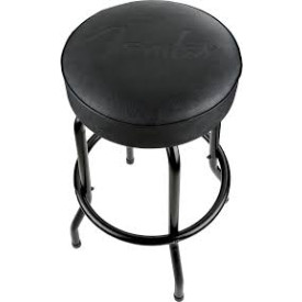 FENDER 30" EMBOSSED BLACK LOGO BARSTOOL, BLACK
