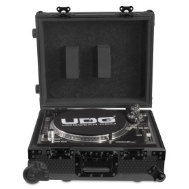 UDG Ultimate Flight Case Multi Format Turntable Black MK2 Plus (Trolley Wheels) (U91029BL2