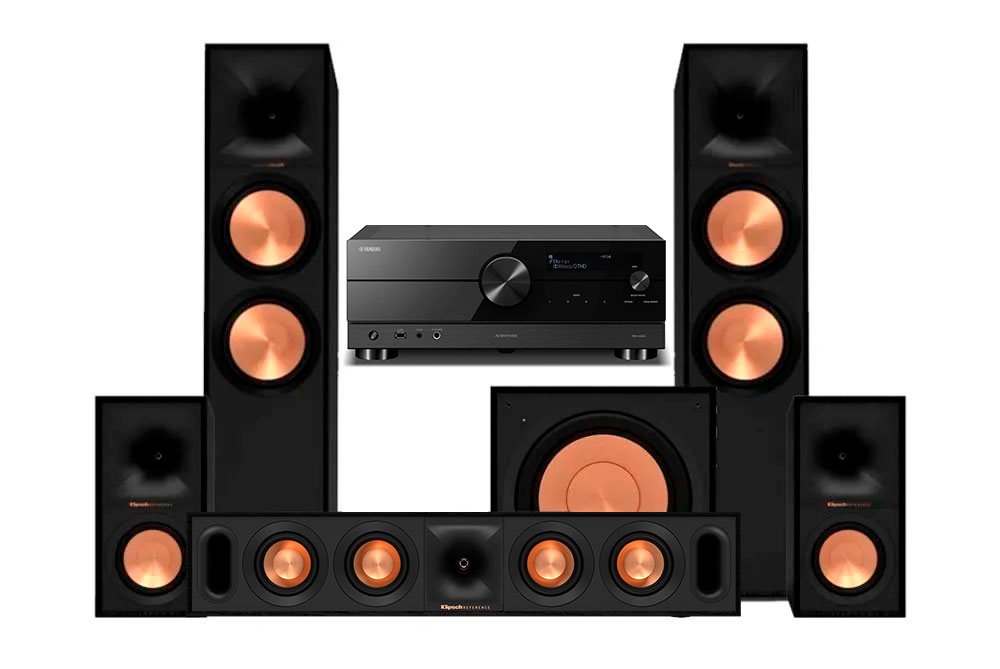 Yamaha RX-A2A + Klipsch R-800F + R-60M + R-30C + R-121SW 