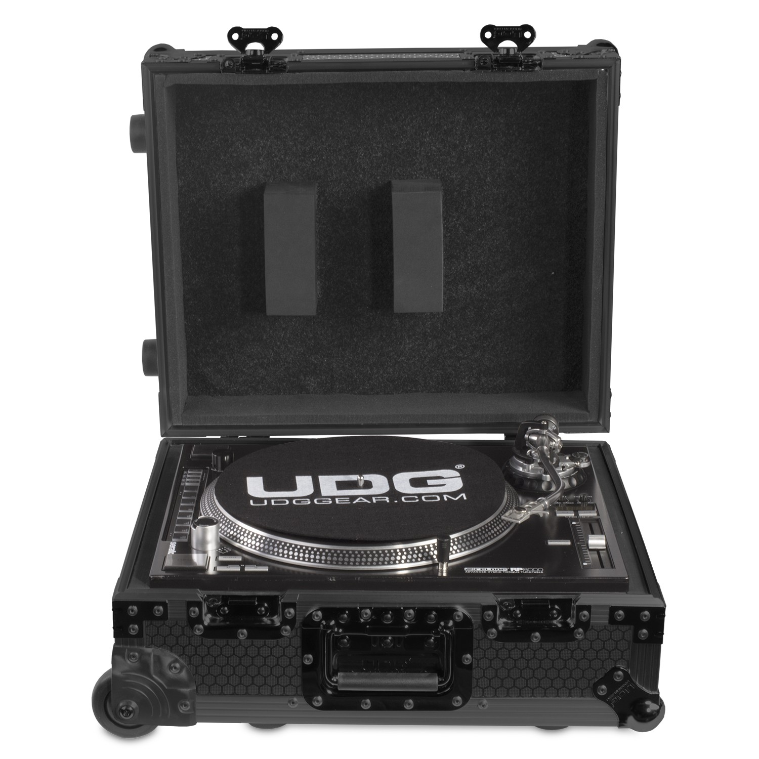UDG Ultimate Flight Case Multi Format Turntable Black MK2 Plus (Trolley Wheels) (U91029BL2